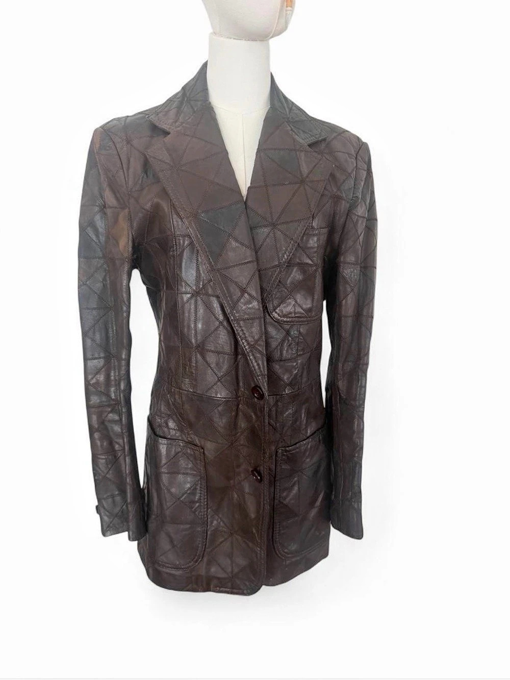 1970s Condor Geometric Leather Jacket